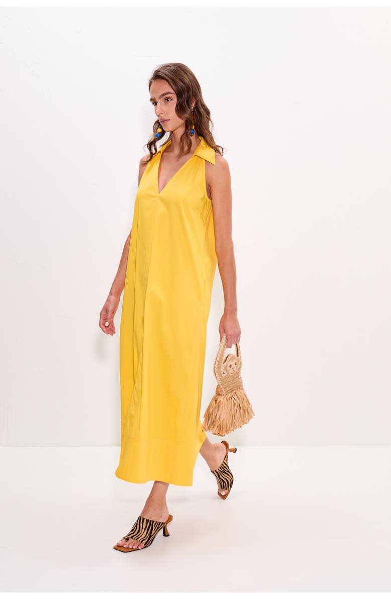SIMONMILLER Nava Poplin Midi Dress, Alternate, color, Sungold