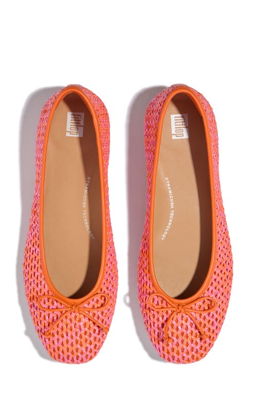 Fitflop Delicato Woven Mary Jane Flat In Satsuma/pinkperfect Mix