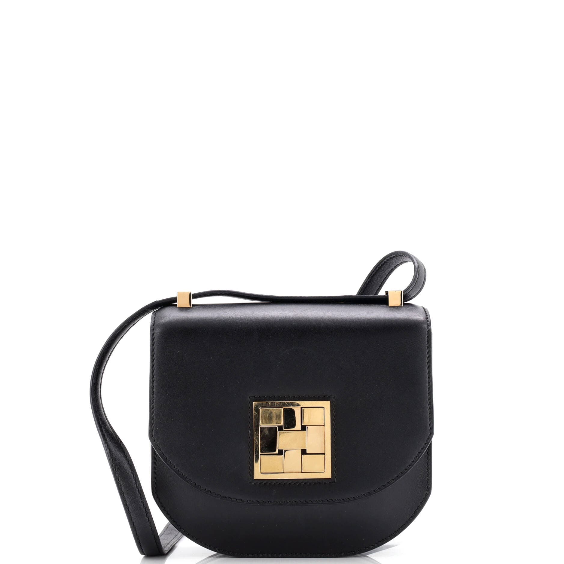 Pre-Owned Hermes Mosaique au 24 Bag Box Calf Mini, Main, color, Noir