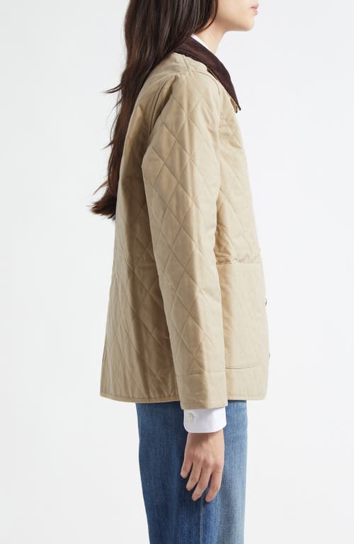 Sporty And Rich Sporty & Rich Crest Seal 100th Quilted Jacket In Beige