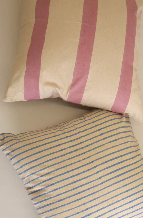 Ninéh Oh! Stripes Block Print Pillow In Pink