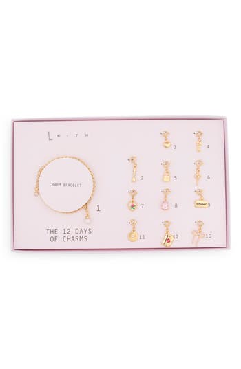 Leith The 12 Days Of Charms Advent Calendar Bracelet Set In Gold