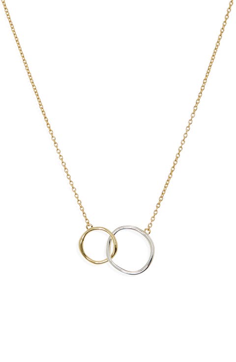 Double Circle Link Necklace Gold-plated Sterling Silver Double Circle Link Necklace Gold-plated Sterling Silver