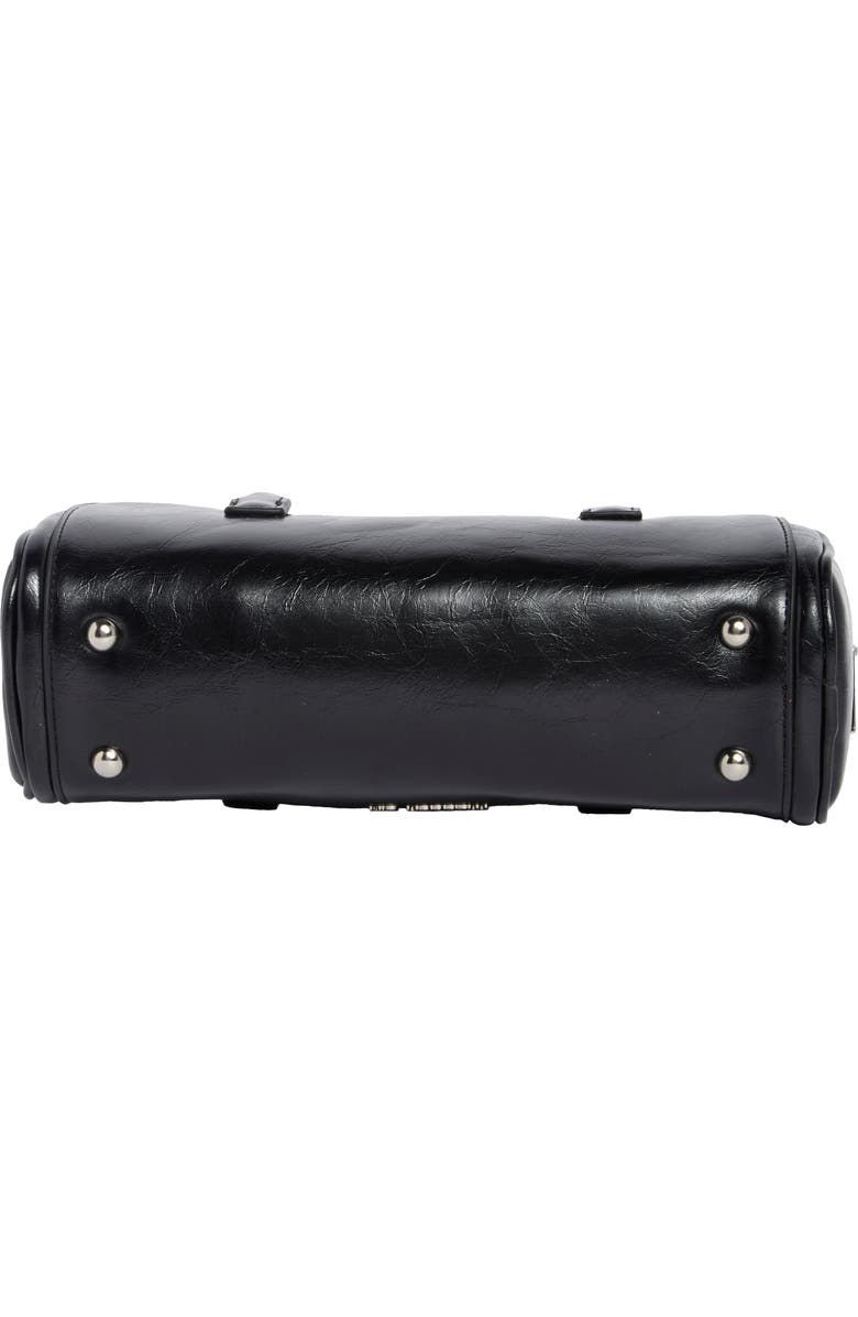 Madden Girl Kids' Crinkle Faux Leather Shoulder Bag, Alternate, color, Black