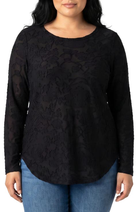 Floral Burnout Shirttail Top