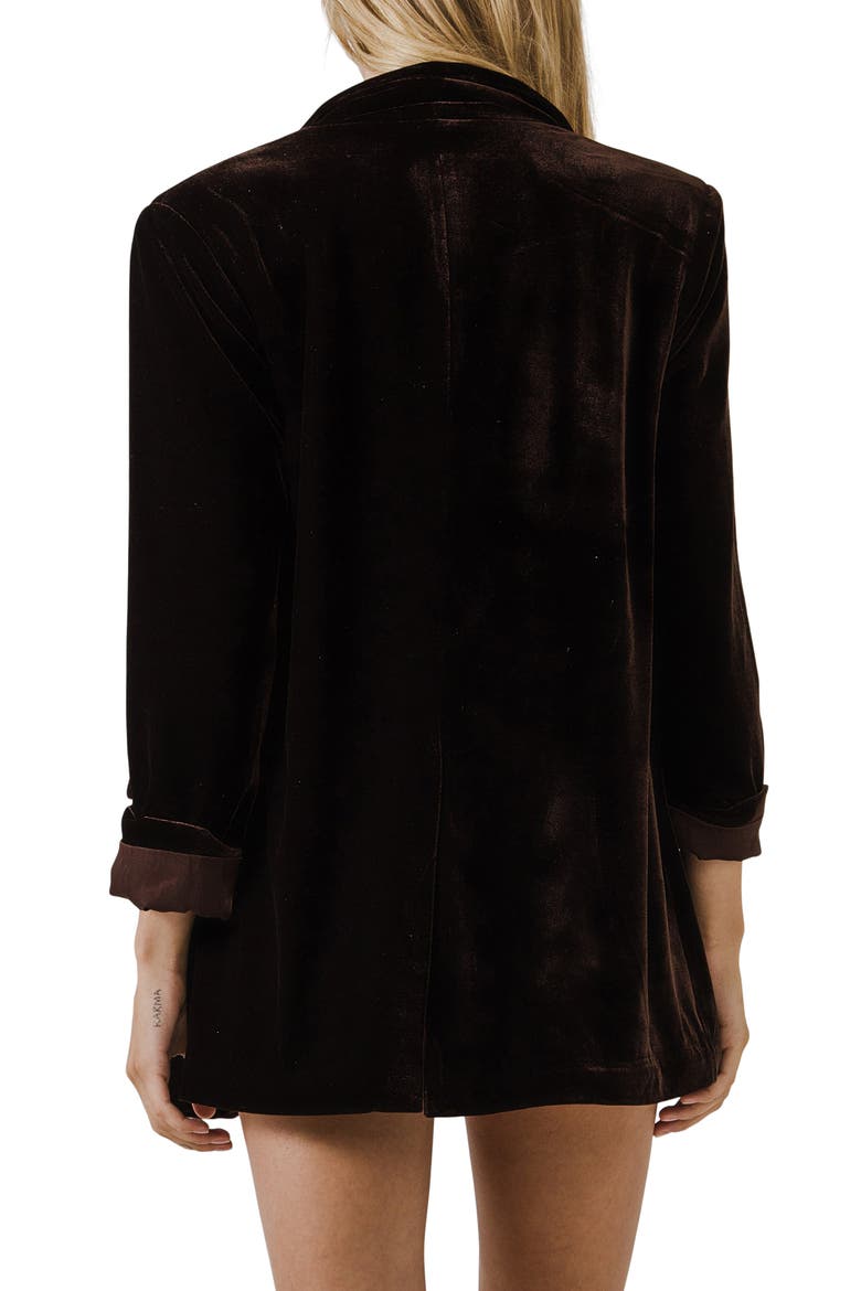Velvet Blazer, Alternate, color, BROWN