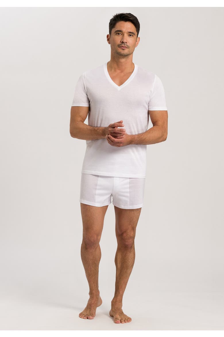 Cotton Sporty V-Neck Cotton T-Shirt, Alternate, color, White