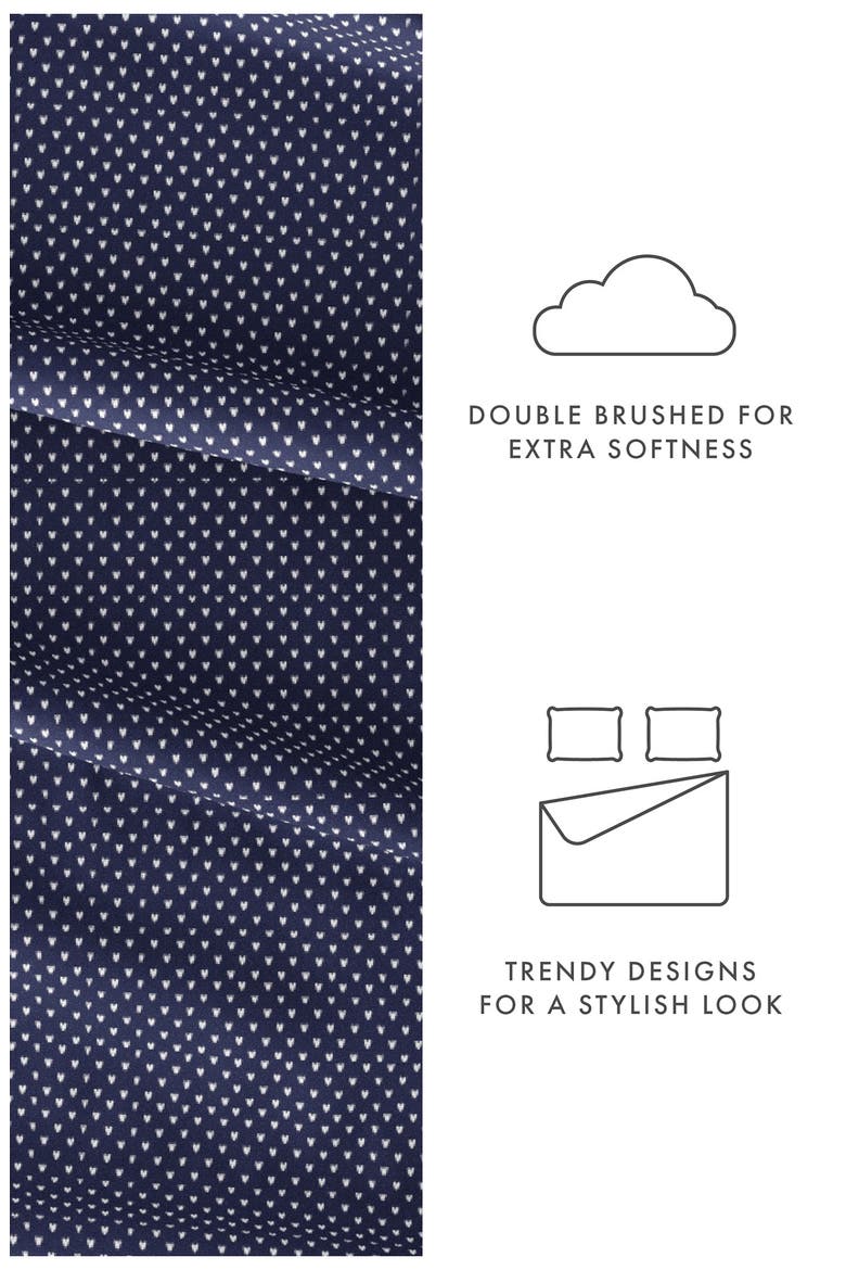 Premium Ultra Soft My Heart Pattern 4-Piece Bed Sheet Set, Alternate, color, NAVY