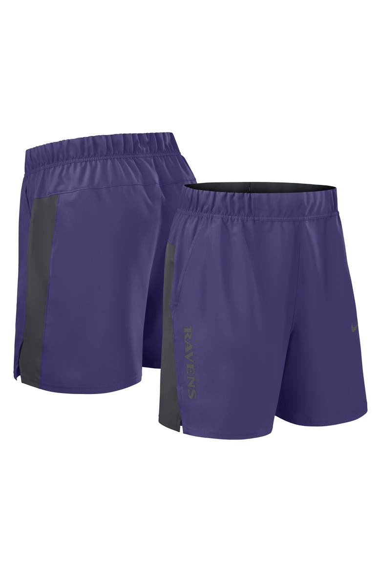 Men's Nike Purple Baltimore Ravens Woven Victory Performance Shorts, Alternate, color, Purple