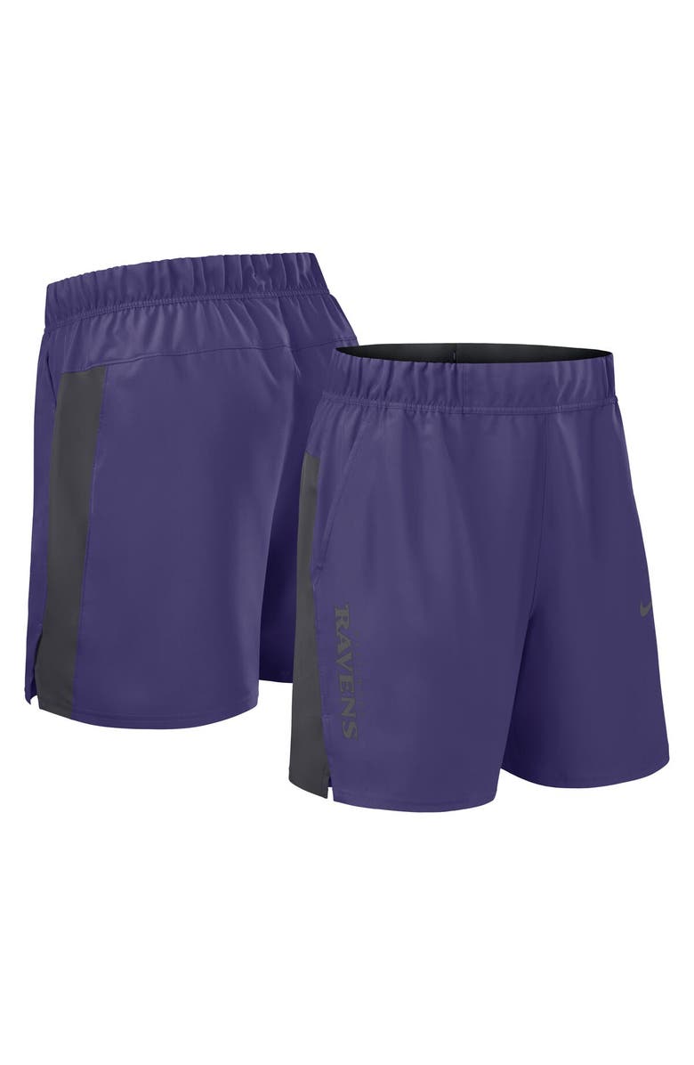 Nike Men's Nike Purple Baltimore Ravens Woven Victory Performance Shorts, Alternate, color, Purple