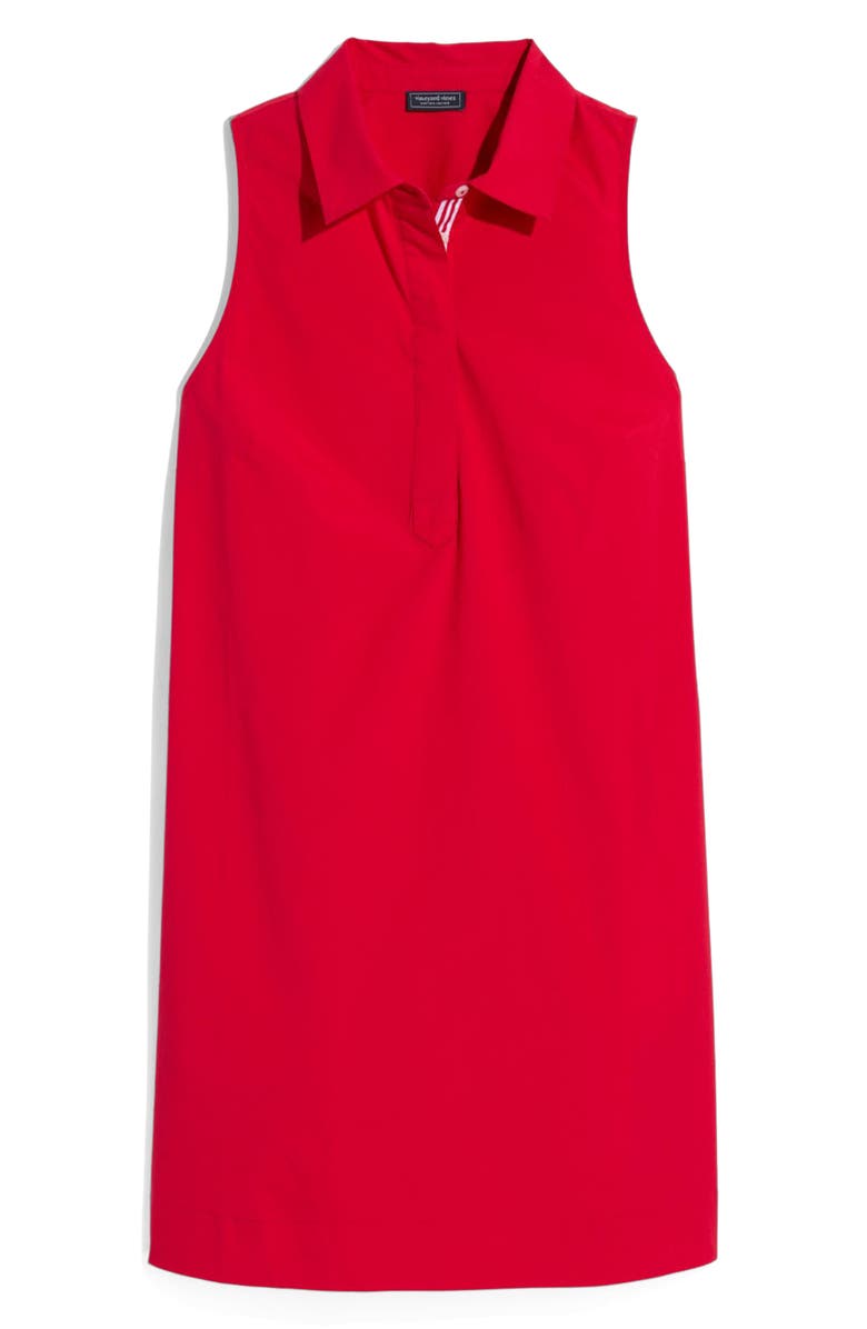 vineyard vines Sleeveless Cotton Popover Minidress, Alternate, color, Lighthouse Red