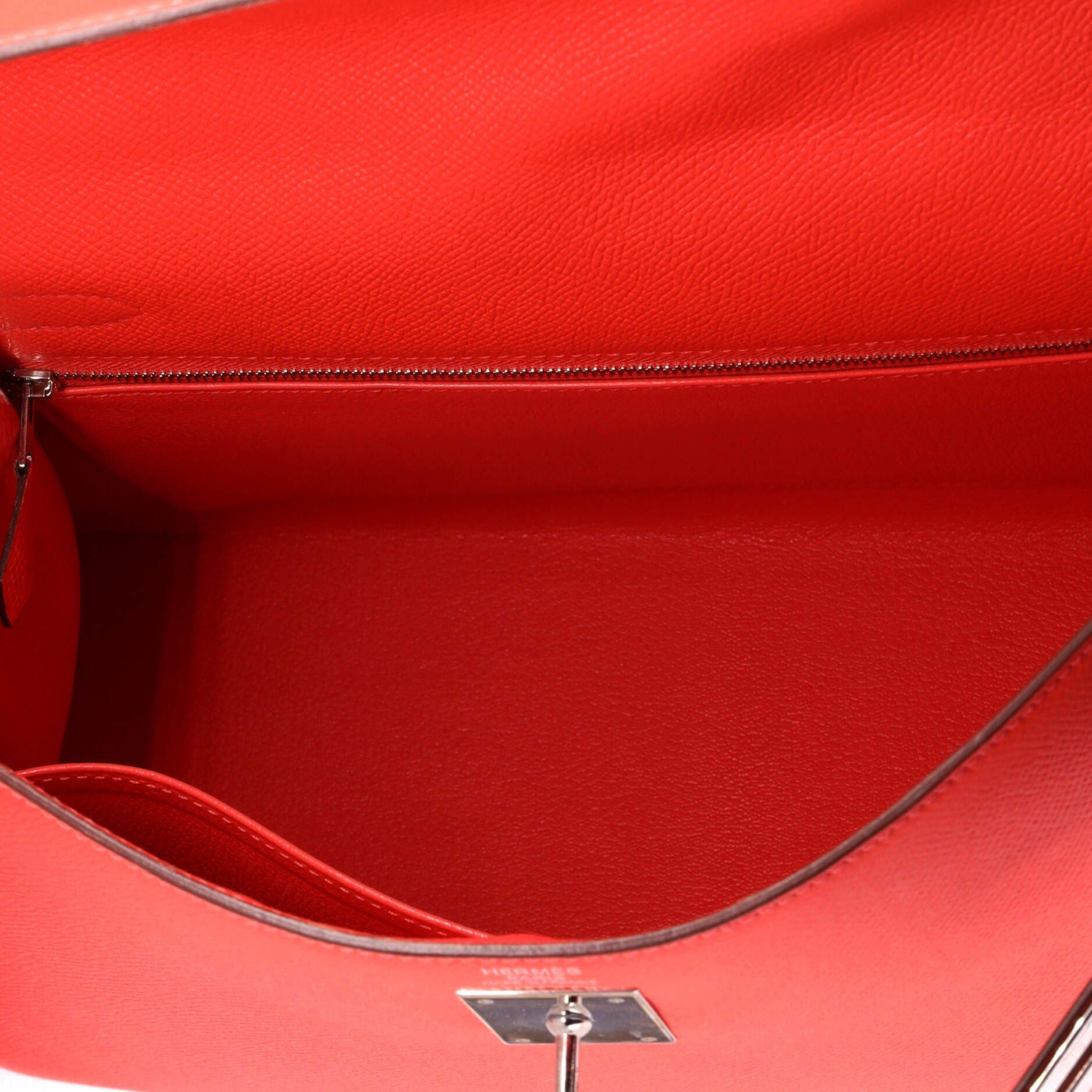Pre-Owned Hermes Kelly Handbag Red Epsom with Palladium Hardware 32, Alternate, color, Rouge Pivoine