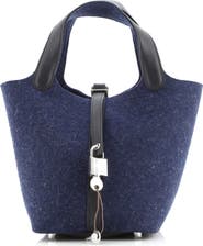 Pre-Owned Hermes Picotin Lock Bag Felt with Leather PM