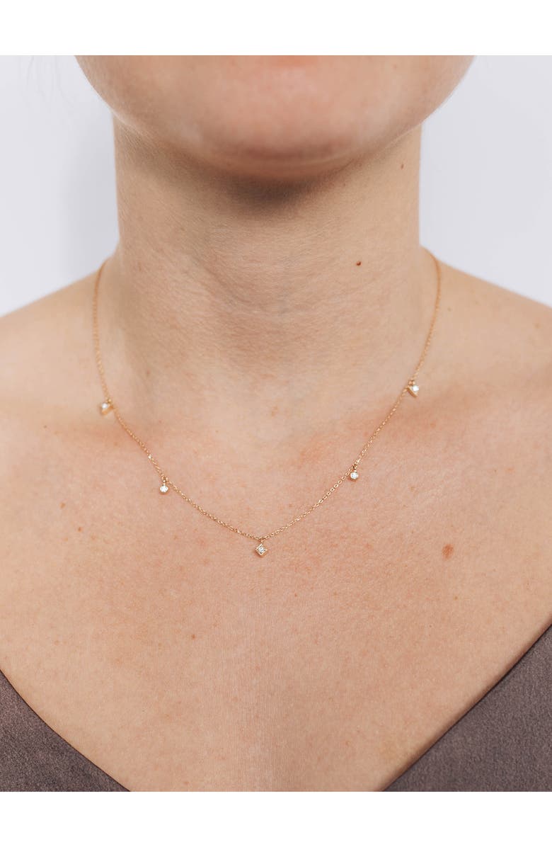 Anzie Cleo Diamond Dangling Shapes Necklace, Alternate, color, Gold/ Diamond