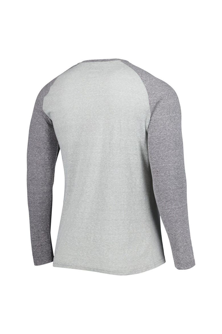 Men's Concepts Sport Heather Gray Los Angeles Rams Ledger Raglan Long Sleeve Henley T-Shirt, Alternate, color, Gray