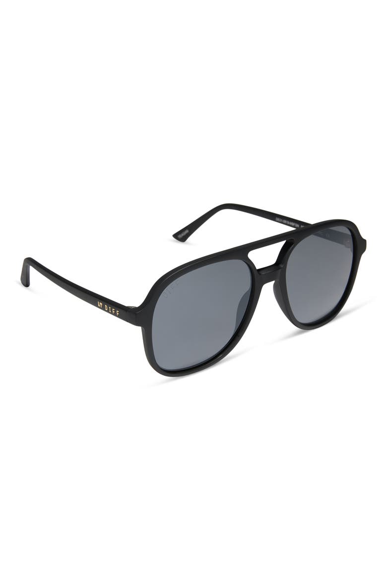 Tegan 55mm Aviator Sunglasses, Alternate, color, MATTE BLACK