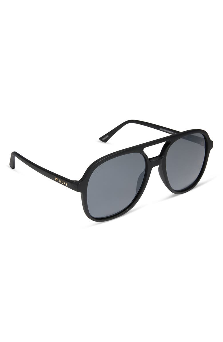 DIFF Tegan 55mm Aviator Sunglasses, Alternate, color, Matte Black