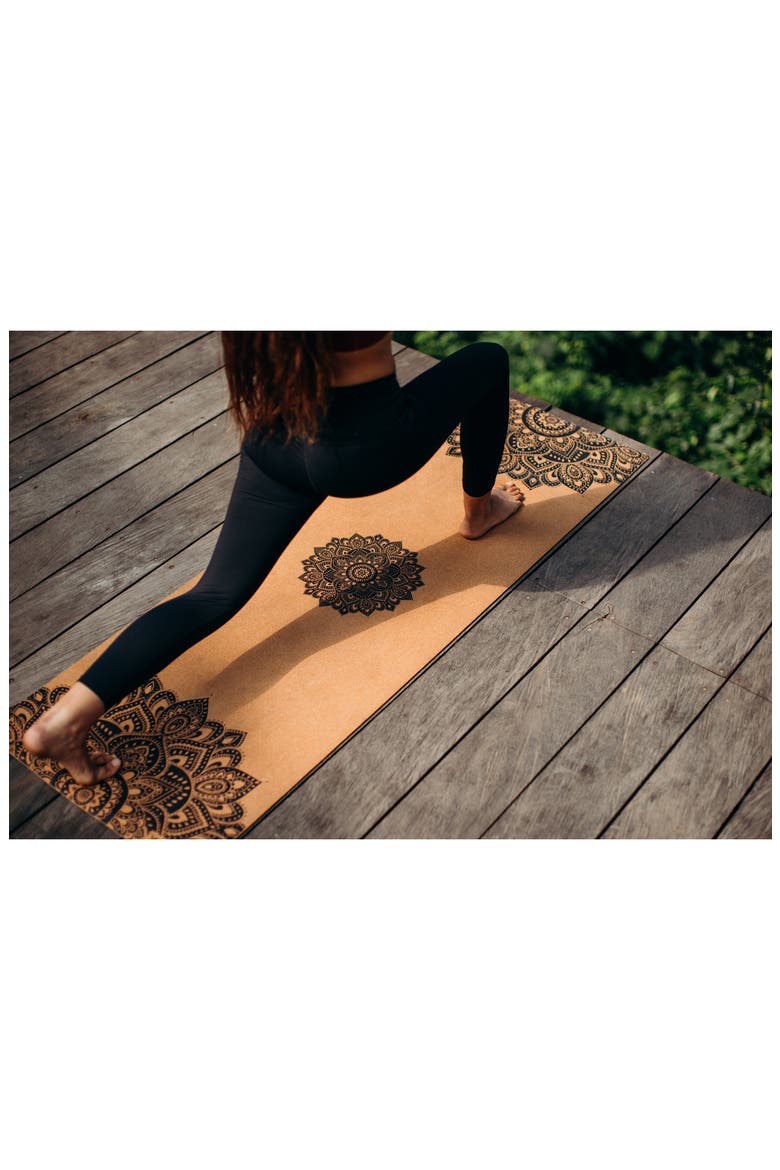 Cork Yoga Mat 3.5mm, Alternate, color, MANDALA BLACK