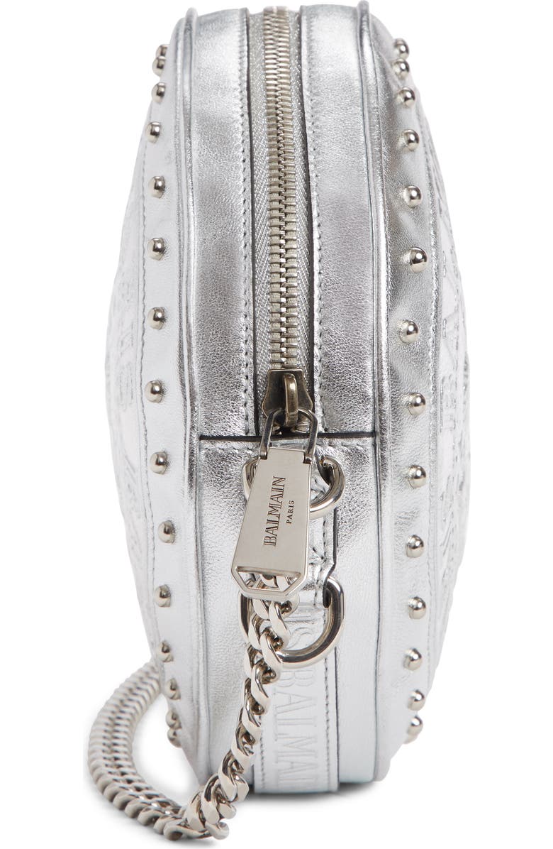 Balmain Renaissance Metallic Leather Crossbody Bag, Alternate, color,