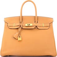 Pre-Owned Hermes Birkin Handbag Brown Togo with Gold Hardware 35