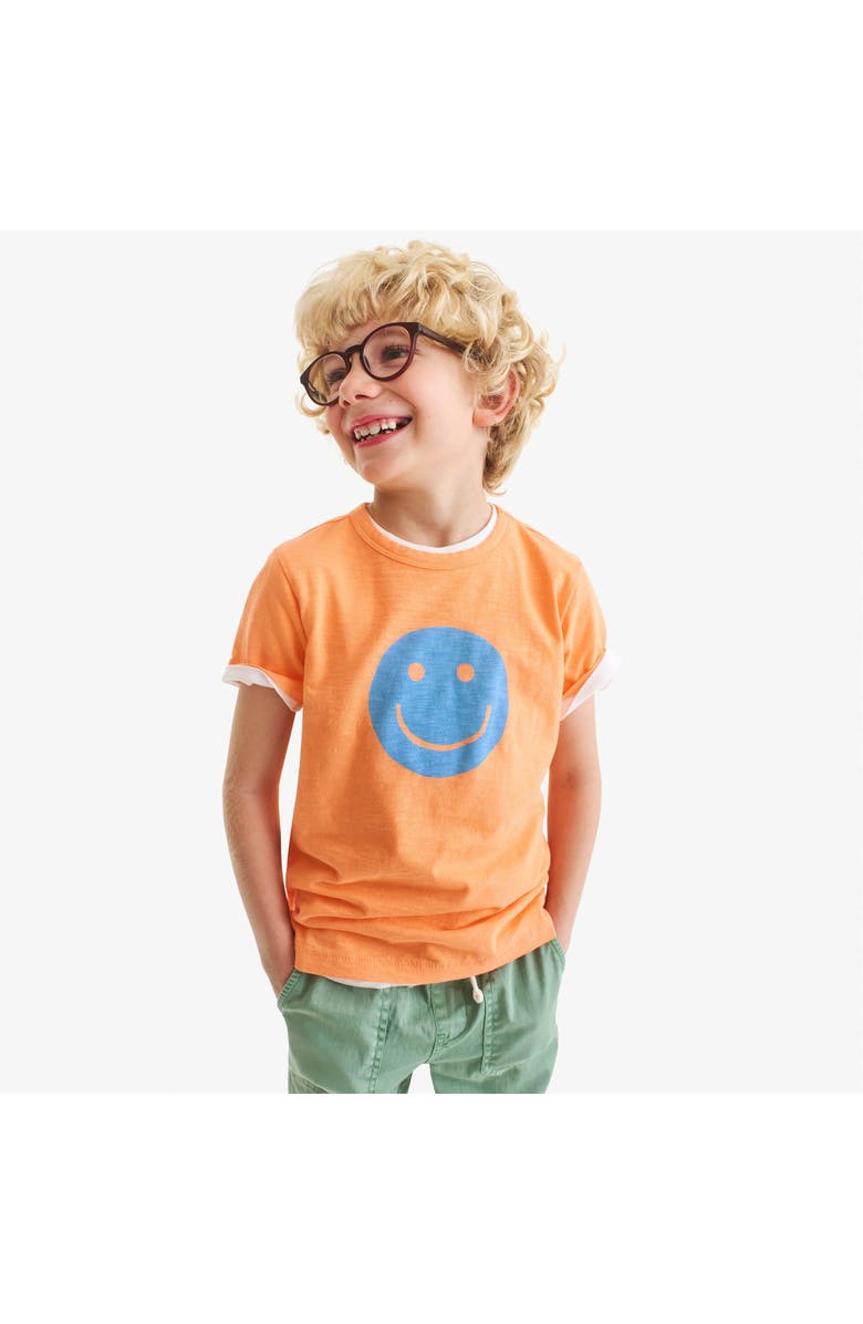 Primary Kids Happy Face Tee, Alternate, color, Goldfish Happy Face