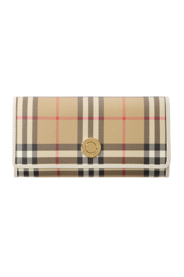 Check Continental Wallet, Main, color, Archive beige/soap beige