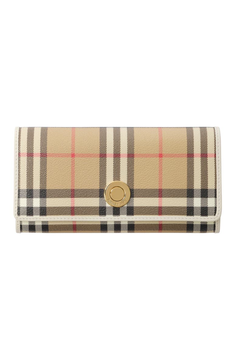 Burberry Check Continental Wallet, Main, color, Archive Beige/Soap Beige