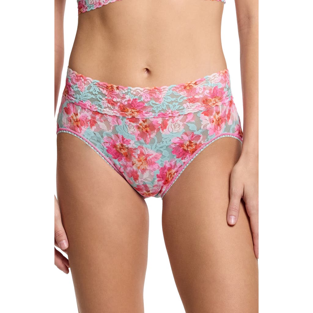 Hanky Panky Print Lace Briefs In First Bloom