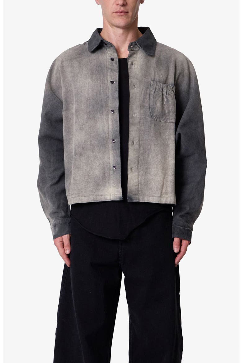 Spray Denim Button-Up Shirt, Main, color, WASHED BLACK