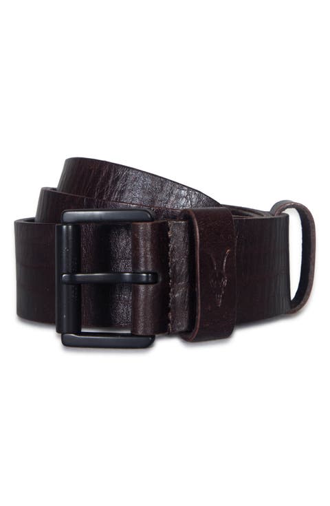 Distressed Milled Leather Belt