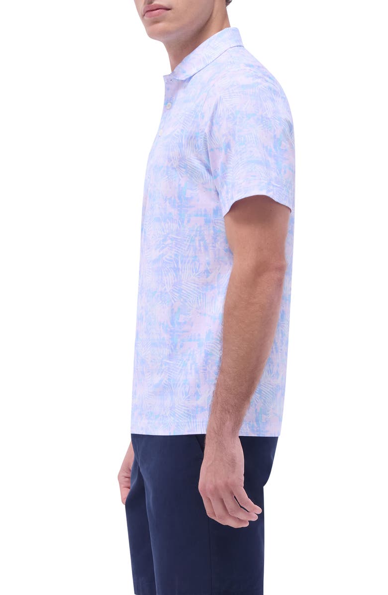 Bugatchi Victor OoohCotton<sup>®</sup> Leaf Print Polo, Alternate, color, Pink