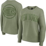 FANATICS Women's Fanatics Olive New York Knicks Elements Flow Pullover Sweatshirt