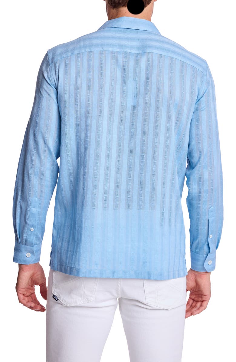 PAISLEY & GRAY Parker Trim Fit Cotton Button-Up Shirt, Alternate, color, Light Blue Dobby Stripes