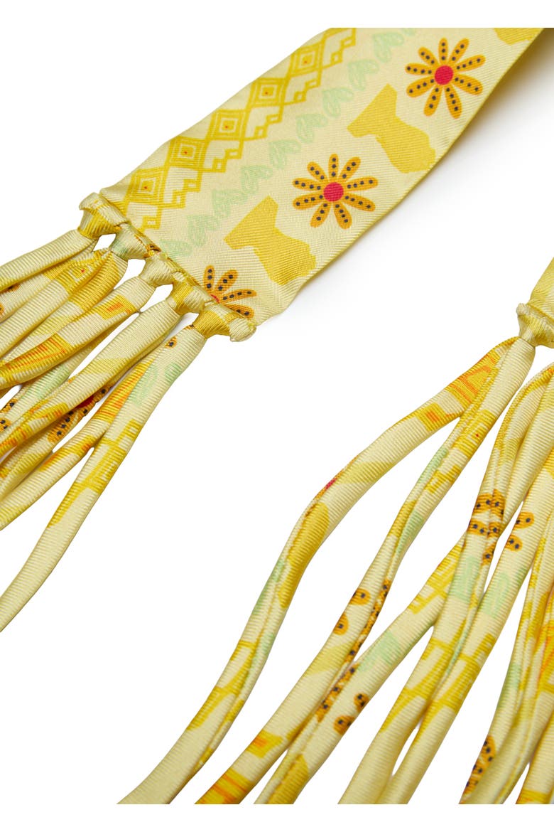 Frida With Love Silk Skinny Fringe Scarf, Alternate, color, Marigold Sol