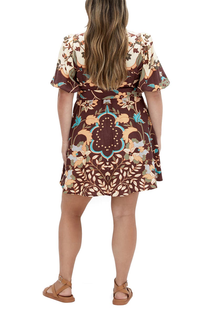 City Chic Forever Placement Print Belted Dress, Alternate, color, Forever Florence