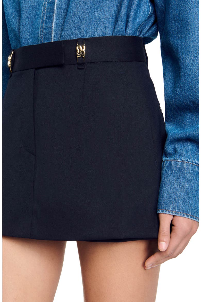 Skort with decorative belt loops, Alternate, color, Navy blue