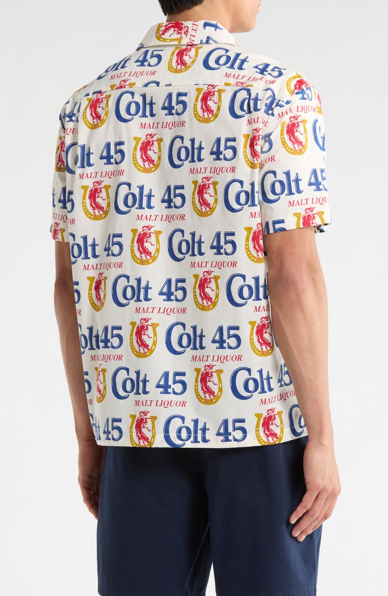 Brixton x Colt 45 Print Button-Up Shirt, Alternate, color, White Multi