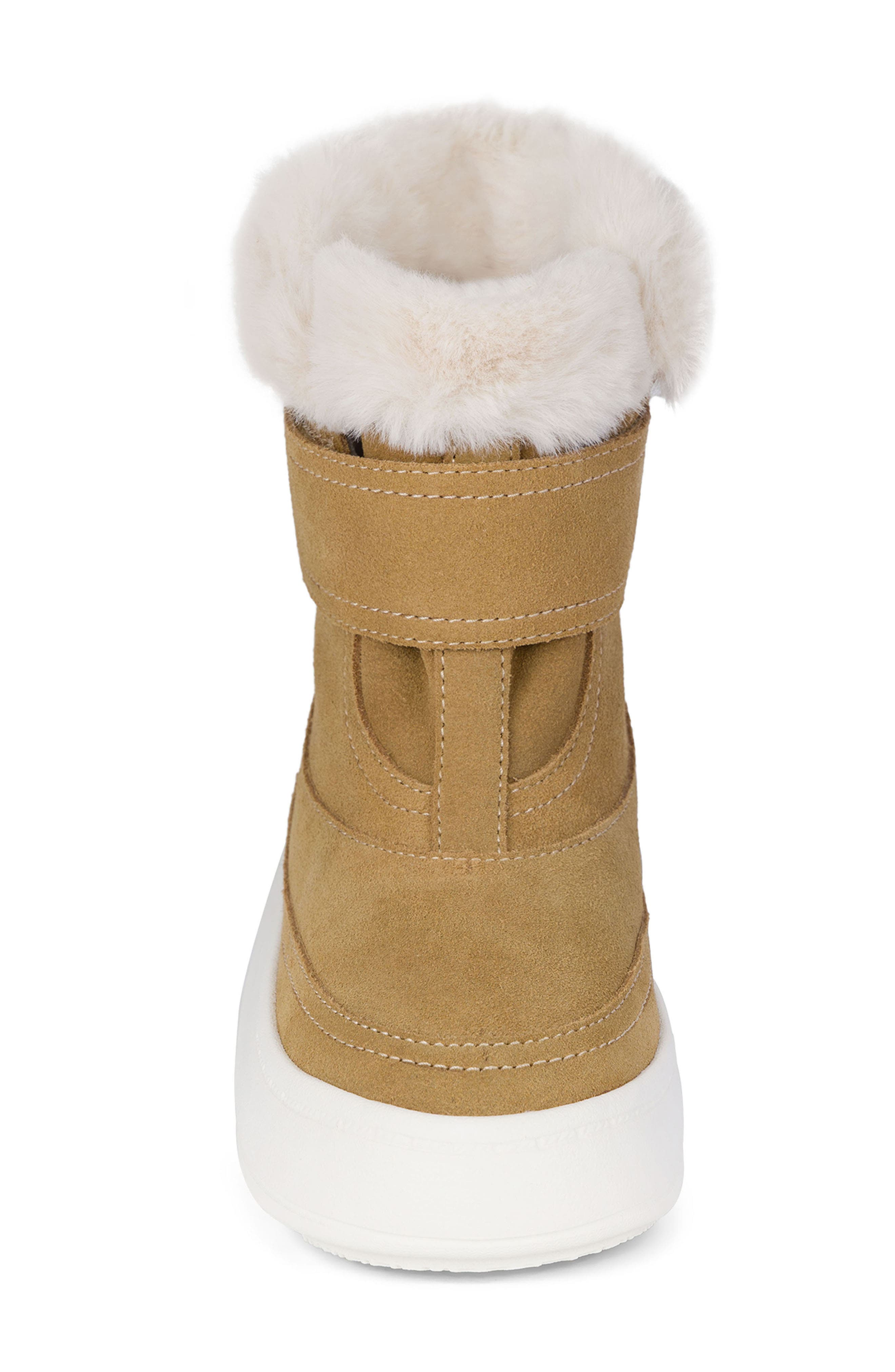 Kids' Nora Boot with Faux Fur Trim, Alternate, color, TAN