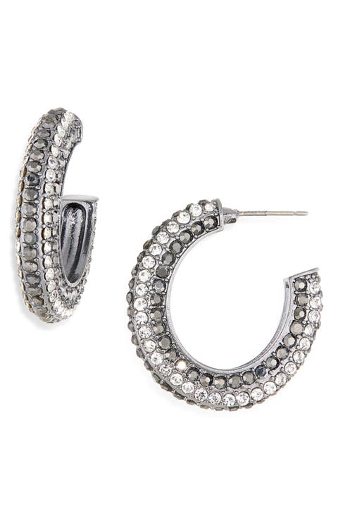 Pavé Crystal Hoop Earrings