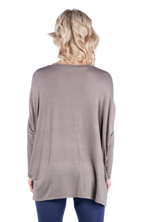 24seven Comfort Apparel Oversized Long Sleeve Maternity Dolman Top In Blue