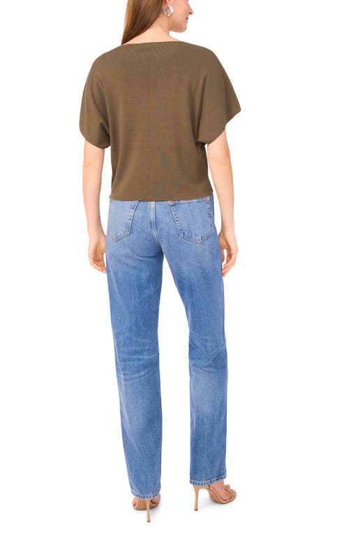 Halogen ® Short Sleeve Crop Sweater In Brown