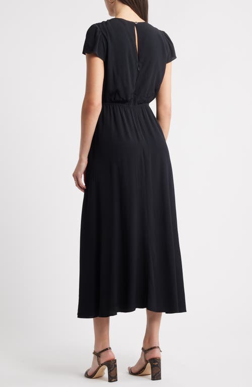 Caslonr Caslon(r) Flutter Sleeve Ruffle Maxi Dress In Black