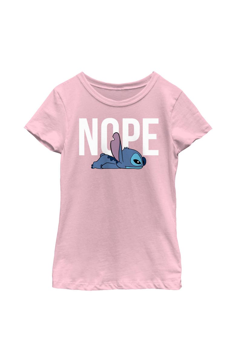 Lilo & Stitch Girl's Lilo & Stitch Nope Tired Pose Graphic T-Shirt, Main, color, Light Pink