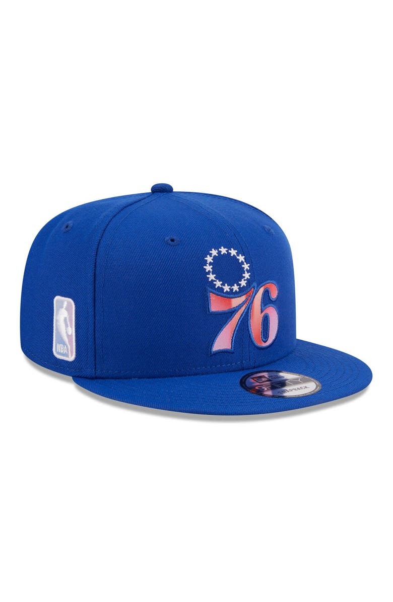 New Era Men's New Era Royal Philadelphia 76ers Gradient Undervisor 9FIFTY Snapback Hat, Main, color, Royal
