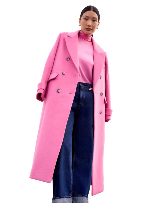 Ro&zo Wool Blend Oversized Coat In Pink