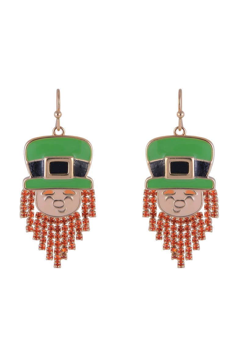 Leprechaun Earrings, Alternate, color, Green