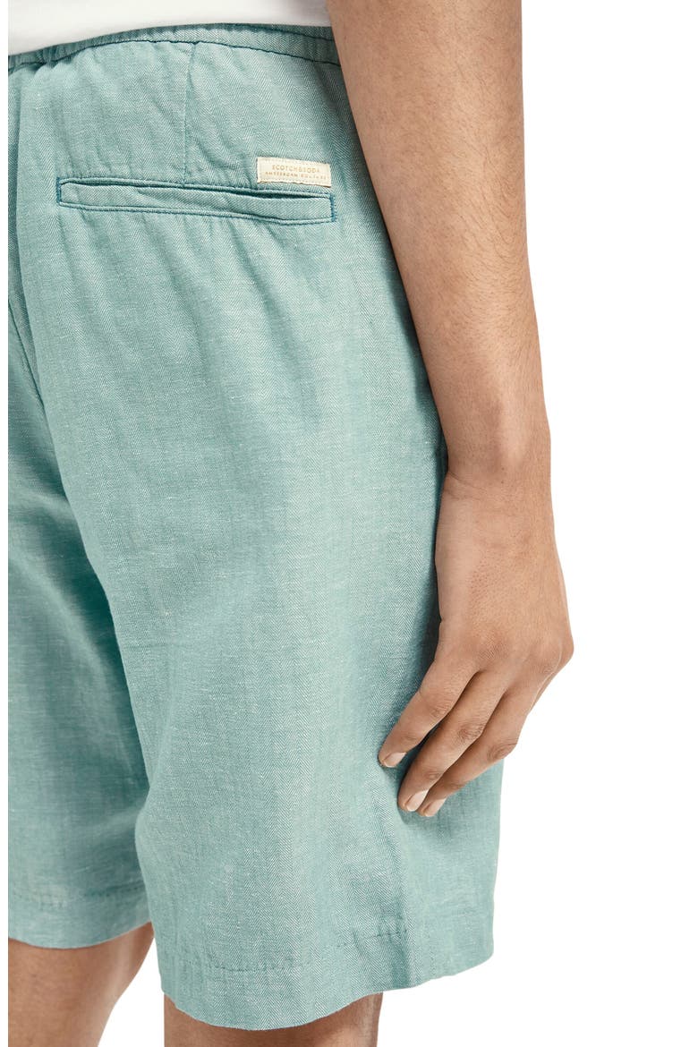 Organic Cotton & Linen Drawstring Shorts, Alternate, color, SAGE