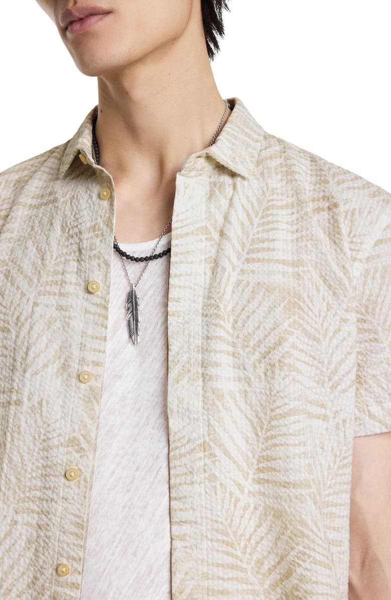 John Varvatos Loren Short Sleeve Cotton Seersucker Button-Up Shirt, Alternate, color, 