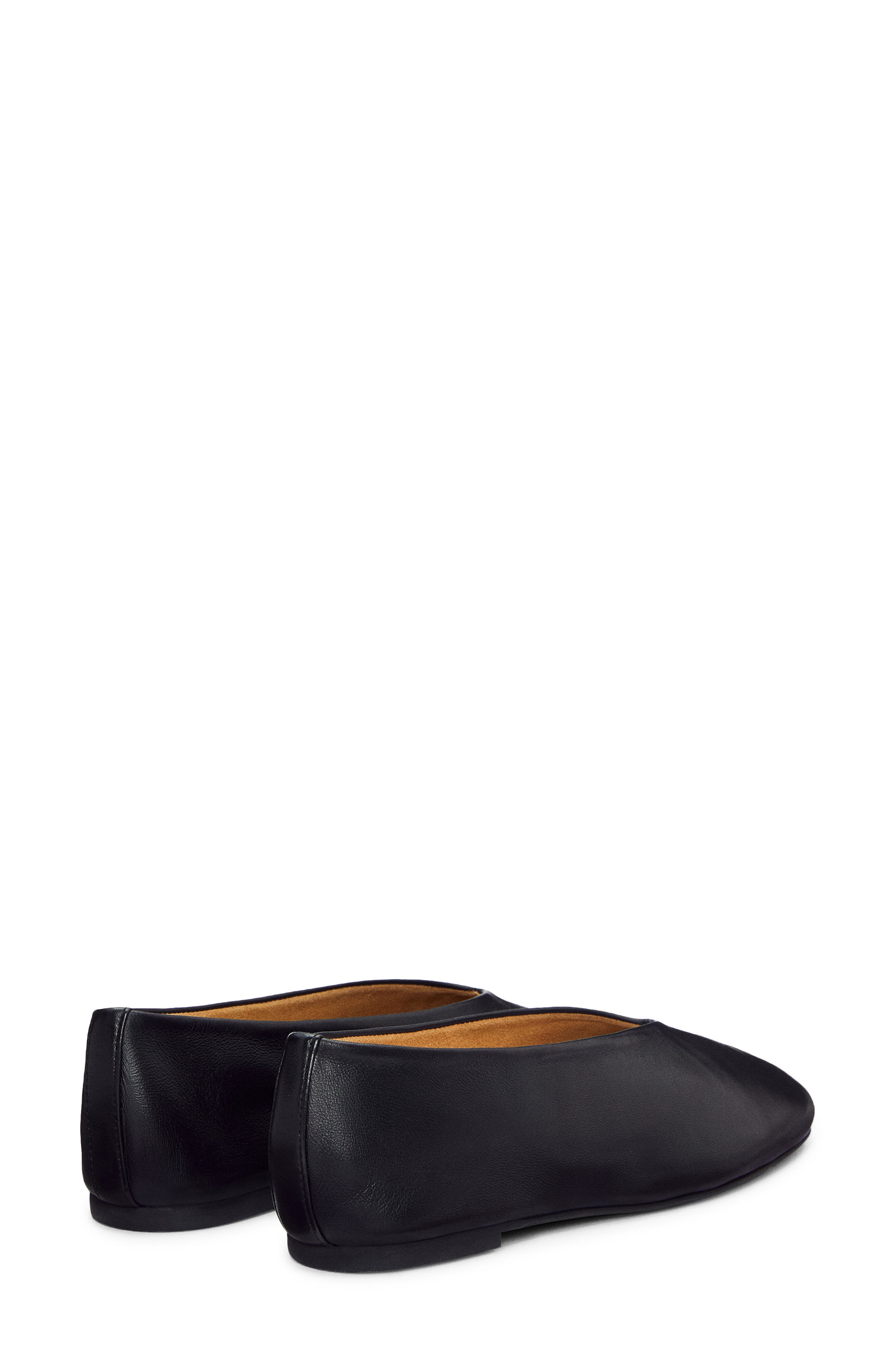 Reformation Blaine Ballet Flat, Alternate, color, Black Leather