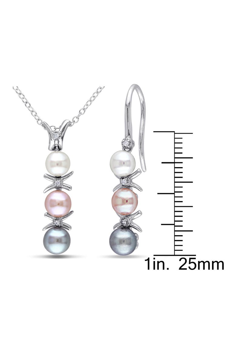 Cultured Freshwater Pearl Pendant Necklace & Drop Earrings Set, Alternate, color, MULTICOLOR